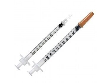 B.Braun Omnican insulīna šļirce 1 ml sterils ar integrētu 30G x 8 mm adatu 100 gab.