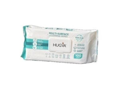 HUGVA Multi-Surface – daudzfunkcionālās mitrās tīrīšanas salvetes dažādām virsmām 100 gab.