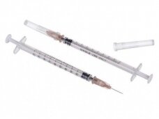 Insulīna šļirce 1 ml, ar adatu, sterila, Luer Slip savienojums