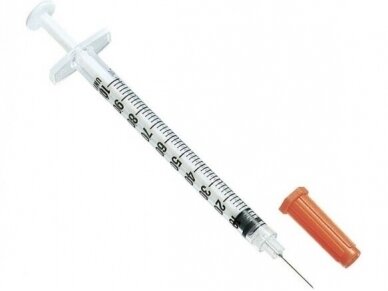 Insulīna šļirce 1 ml sterils ar integrētu 29G x 12,7 mm adatu
